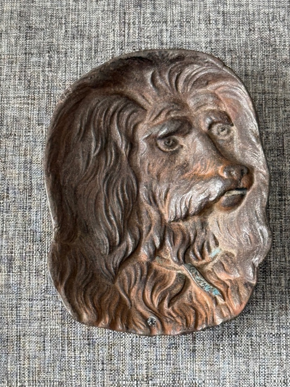 Vintage Bronze Lhasa Apso Dog Trinket Tray